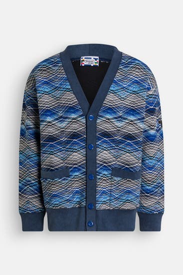 MISSONI - Wollmix-Strickjacke blau