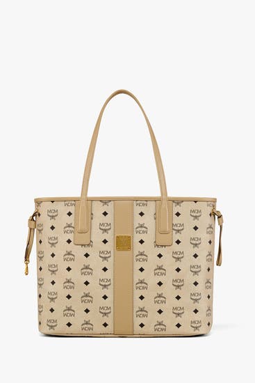 MCM - Schultertasche beige gemustert
